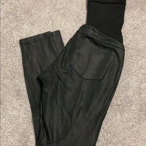 Jessica Simpson Black Wet Look Maternity Pants